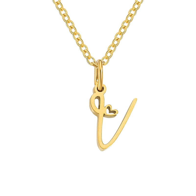 Collier avec Lettre Initiale et Pendentif Cœur