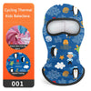 Blue and white patterned cycling thermal kids balaclava mask with a padded face cover