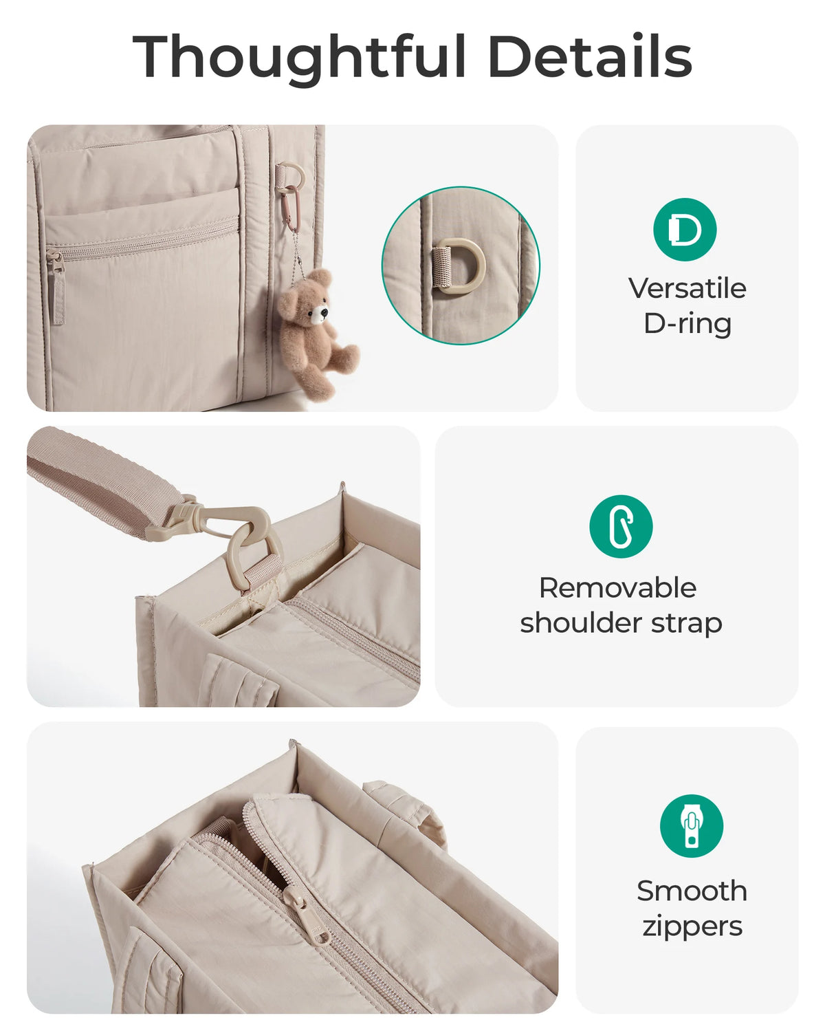 Lightweight Quilted Tote Bag with Crossbody Strap