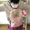 Vintage Patchwork Cat Backpack with Contrast Color Design