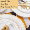 Elegant White Plastic Plates with Gold Rim