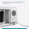 A white waterproof shower phone holder with a built-in Bluetooth speaker and charging port is shown.