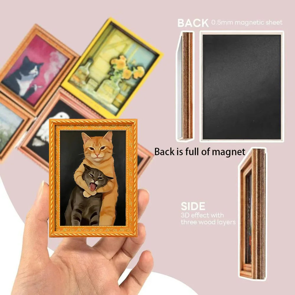 Funny Cat Fridge Magnet – Silly Cat Fight Decoration for Kitchens