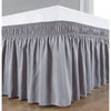 Wrap-Around Ruffle Bed Skirt with Elastic Belt - 15 Inch Drop