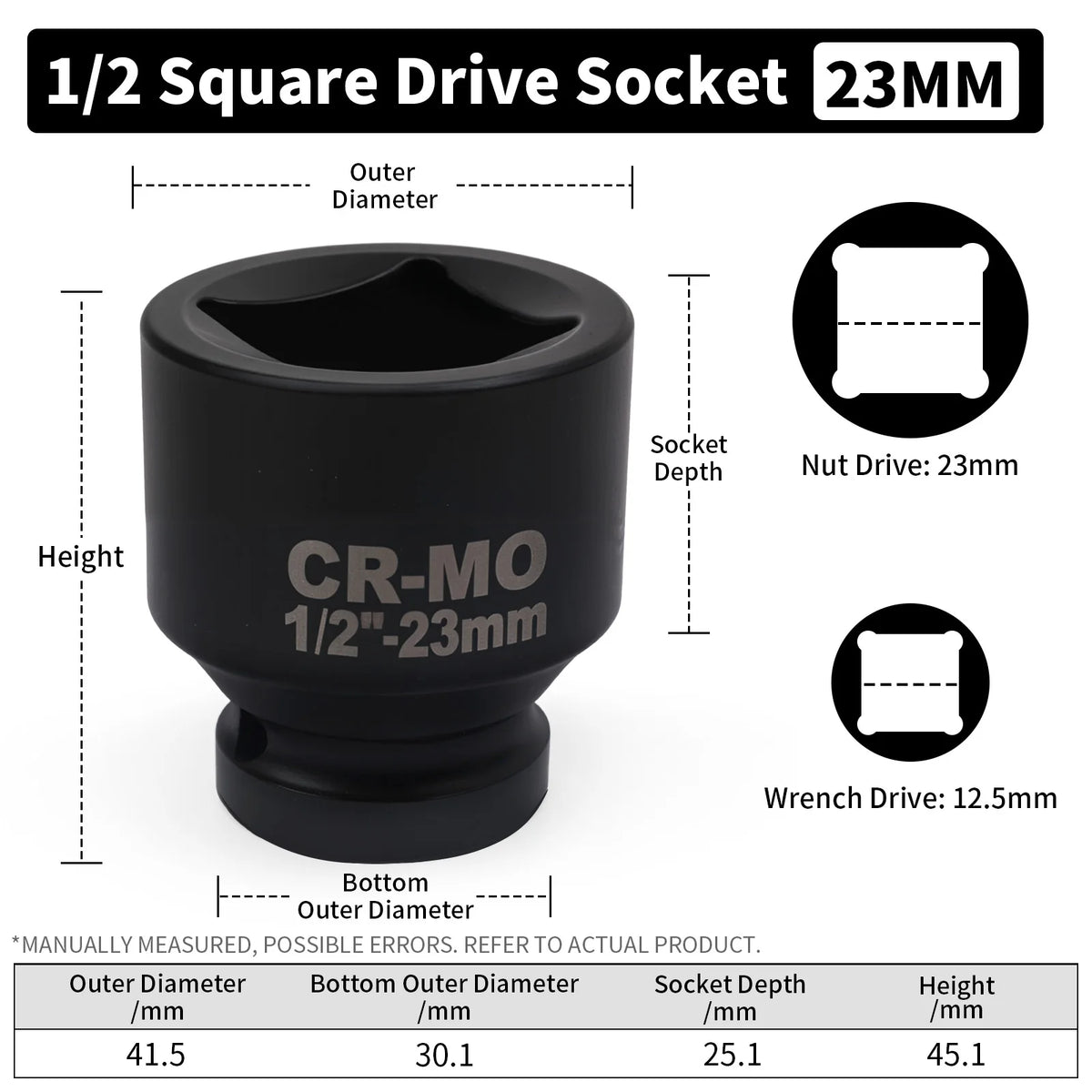 Heavy-Duty Square Drive Impact Socket Adapter Set
