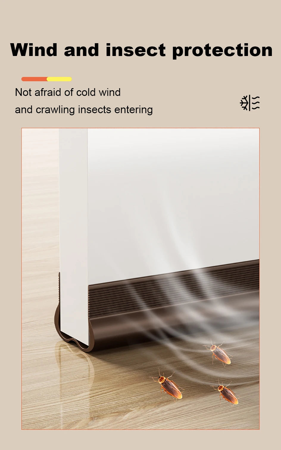 Flexible Door Draft Stopper with Soundproofing Seal