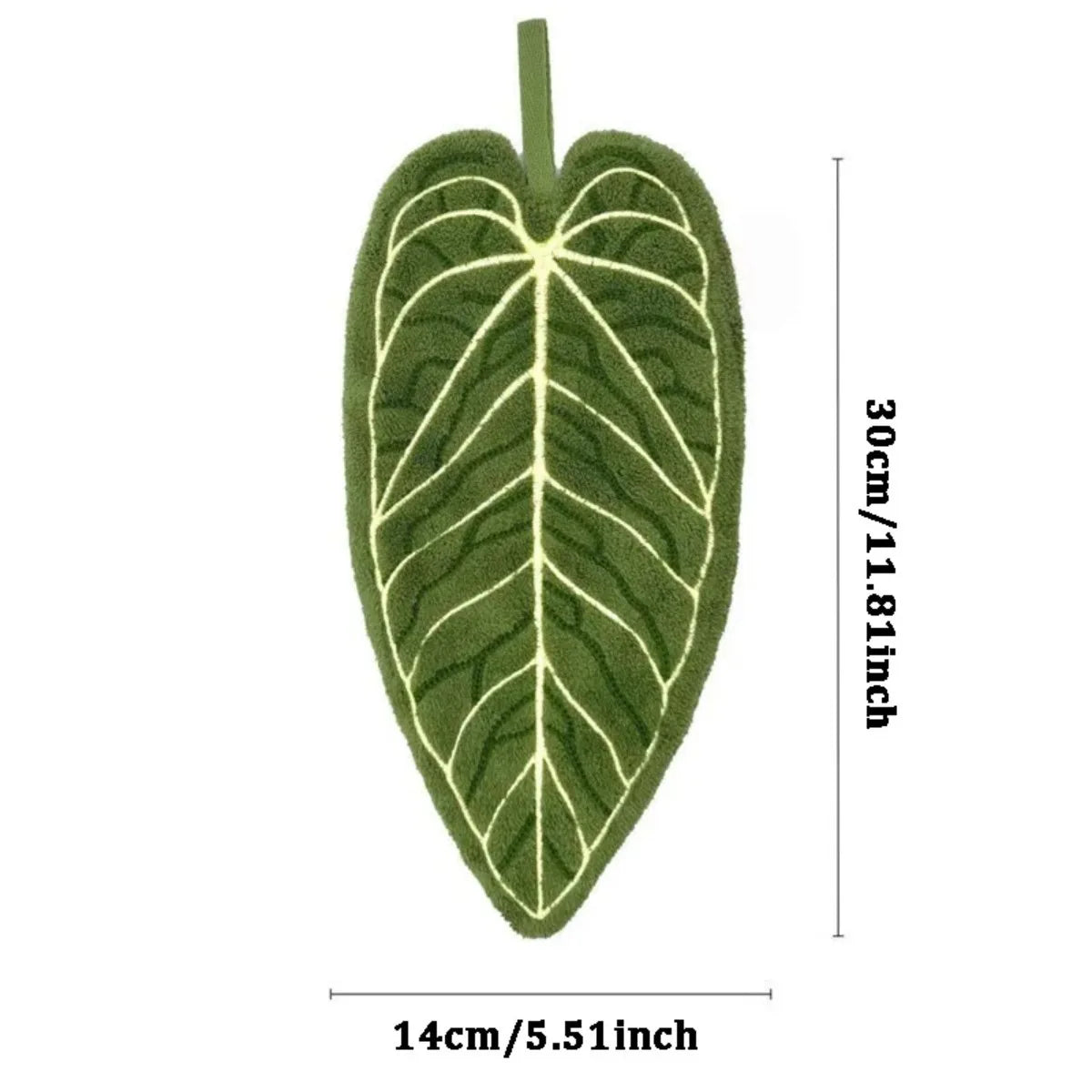 Leaf Design Ultra-Absorbent Quick-Dry Hand Towel with Hanging Loop