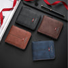 Men's Vintage PU Leather Wallet with Woven Tape Accent