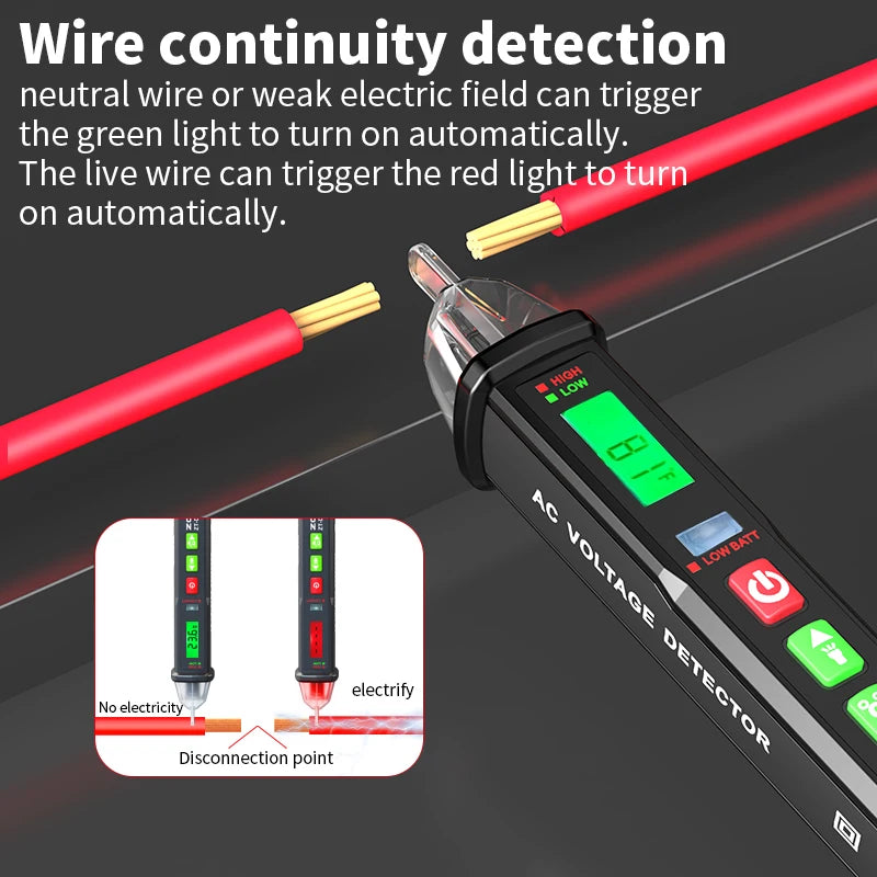 Non-Contact Voltage Tester with Voice Alert (12-1000V)