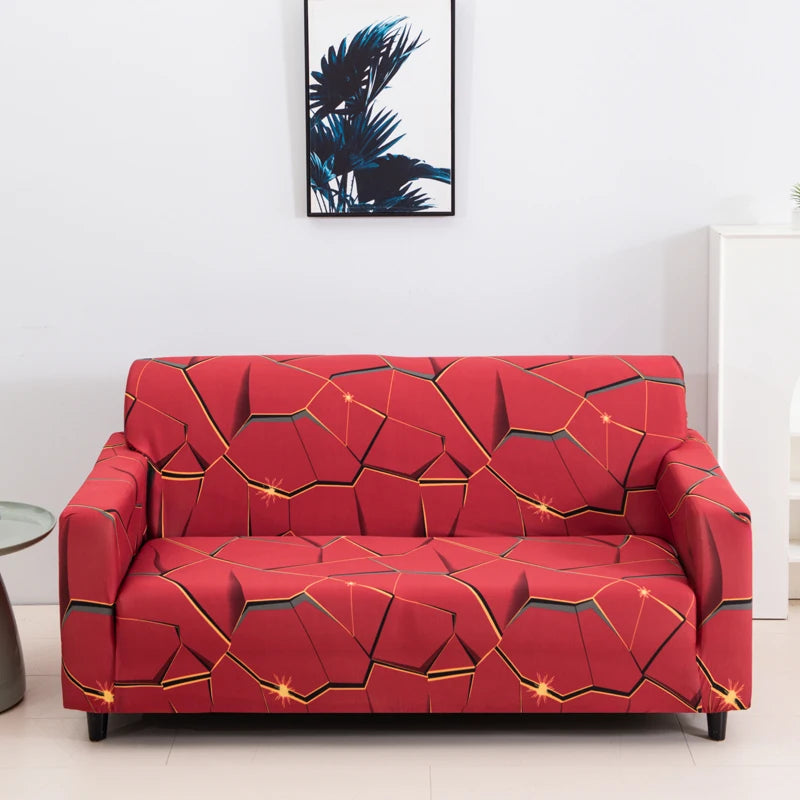 Slip-Resistant Stretch Sofa Cover with Floral Design