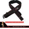 Black Melotough tool belt with red stitching and D-rings designed for added security.