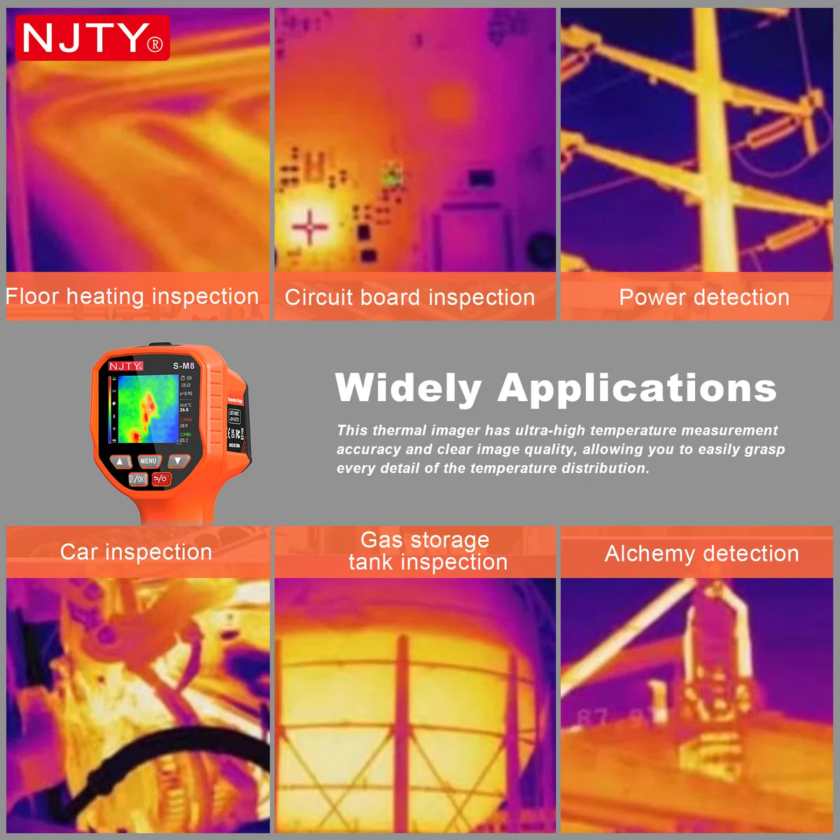 Handheld Infrared Thermal Imager with Dual-Light Fusion (Range -20°C to 800°C)