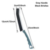 A long, slender cleaning brush with a gray handle and black bristles, measuring 12cm or 23cm.