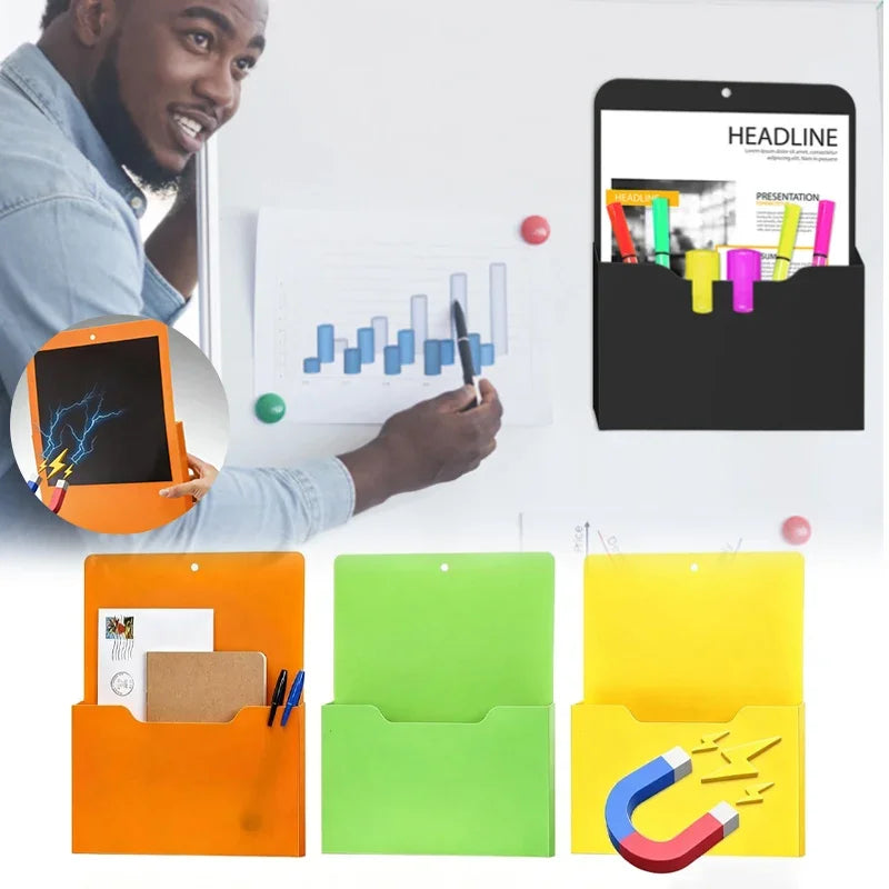 Magnetic Wall-Mounted Document Organizer for Papers and Folders