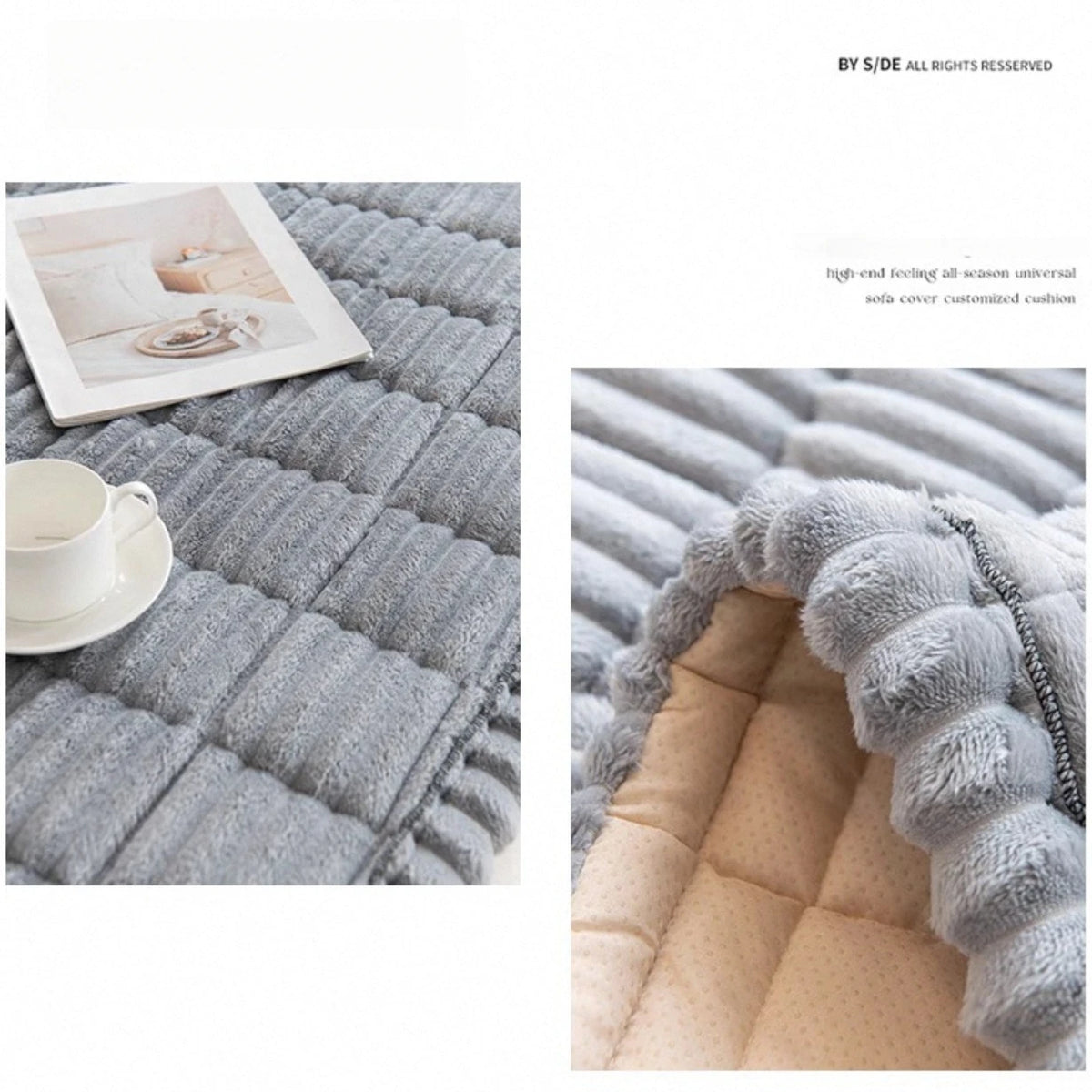 Cozy Quilted Flannel Sofa Pad with Anti-Slip Backing