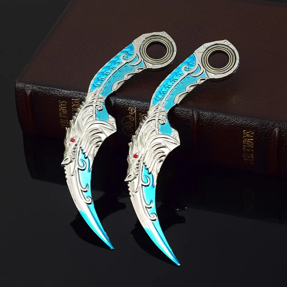 Blue Dragon Claw Folding Knife Model - 18cm Collectible Tactical Karambit