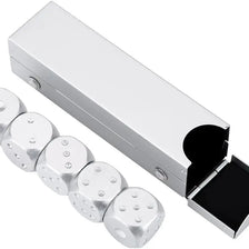Precision Aluminum Alloy Dice Set – 5 Metal Dice with Storage Box
