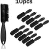 A set of 10 black grooming brushes for wigs and beards, including a large comb-like brush.
