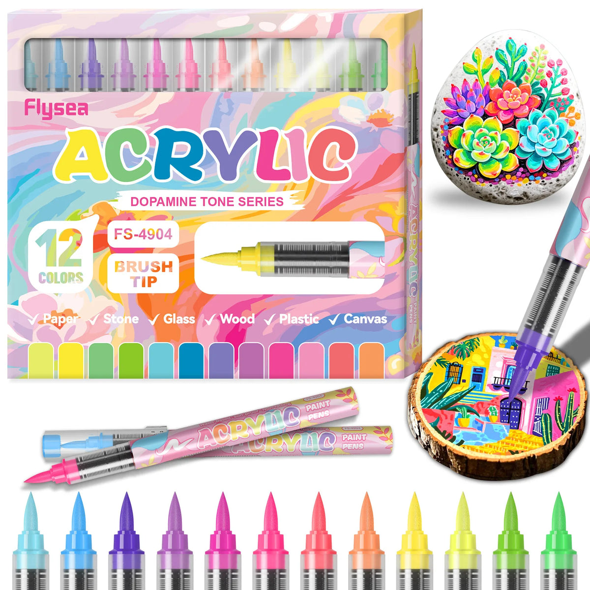 Professional Soft Tip Acrylic Marker Set