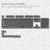 A set of 115 keycaps for a mechanical keyboard, featuring various layouts and profiles.