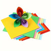 A colorful pack of 10-color origami cardstock paper, featuring a folded paper flower in the center.