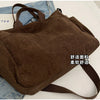 Multi-Pocket Corduroy Tote Bag – Large Capacity Casual Satchel for Travel, Work & Commute