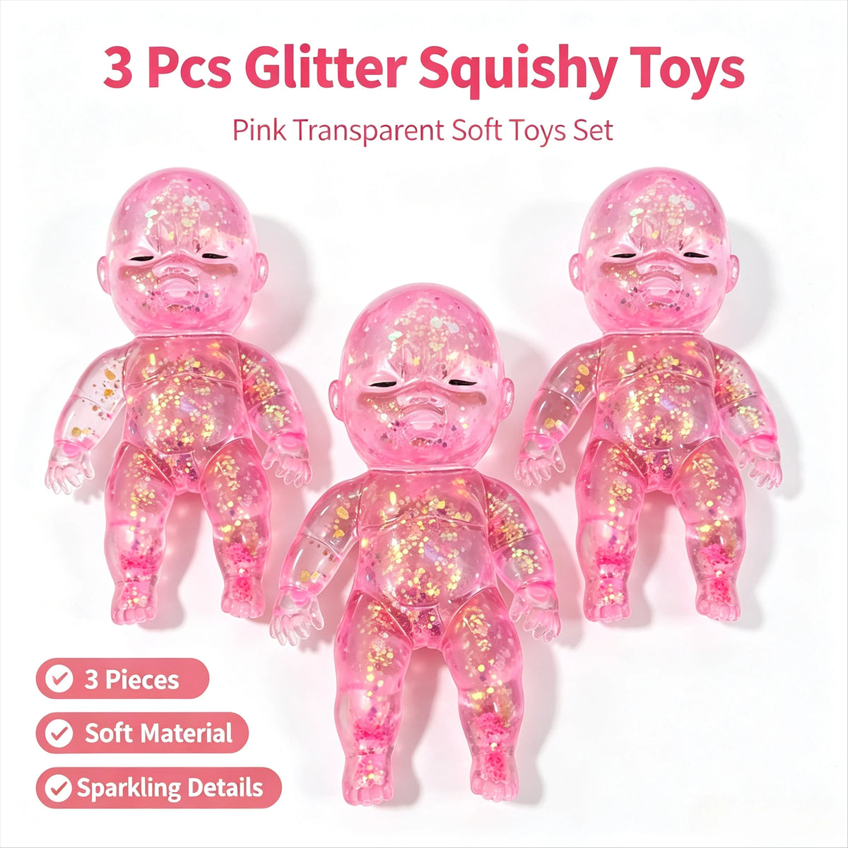 Glitter Squishy Fidget Toy - Slow Rebound Stress Relief for Kids and Adults