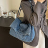 Oxford Denim Tote Bag with Chain Strap