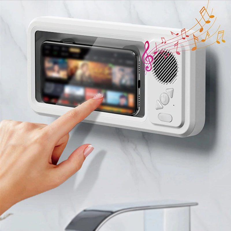 Waterproof Shower Phone Holder with Bluetooth Speaker