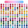 A grid of 3mm glass seed beads in various colors and shades displayed for storage.
