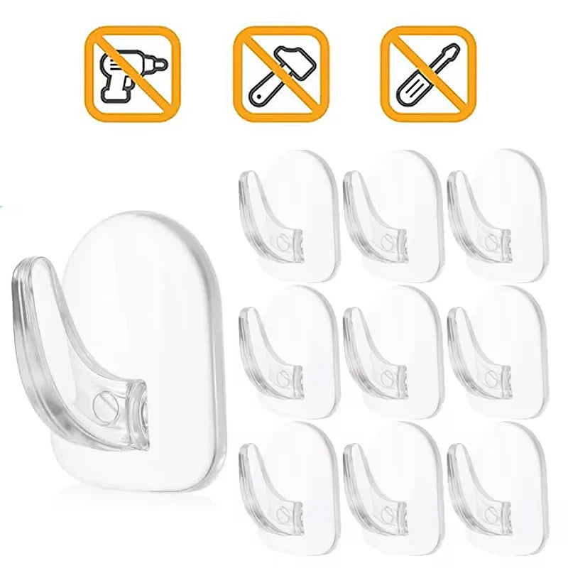 Clear Adhesive Wall Hooks