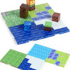 Flexible combination magnetic base plate set showing various colored and textured plates and magnetic components
