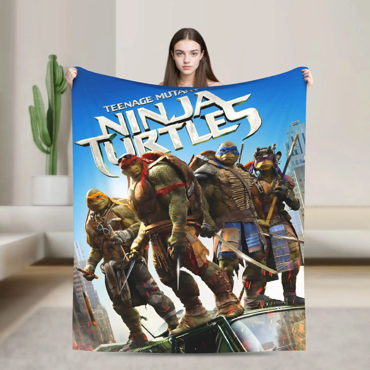 TMNT Graphic Flannel Throw Blanket
