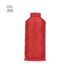 A spool of bright red heavy-duty nylon bonded thread, color code 305.