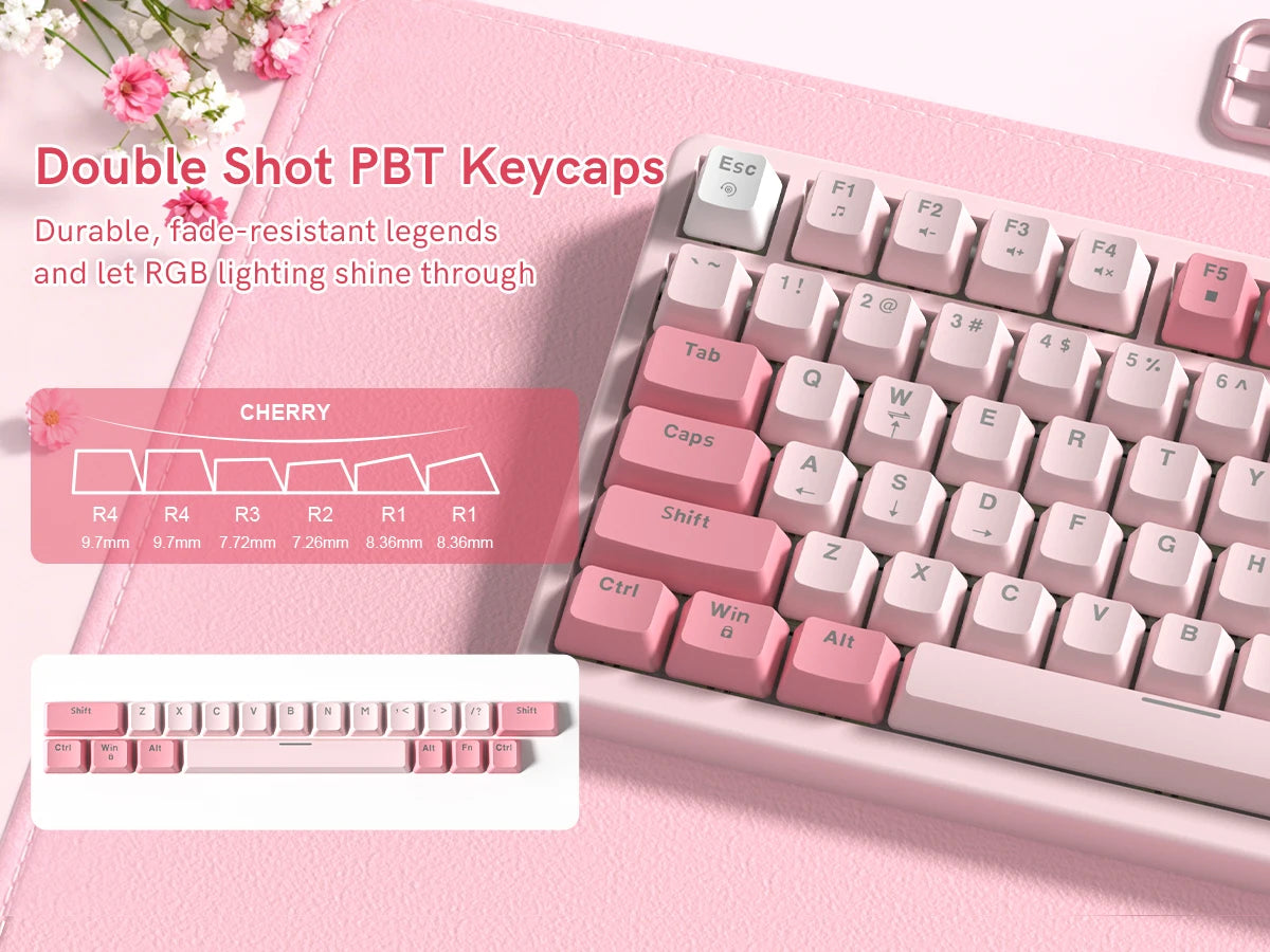 VK75 Wired Mechanical Gaming Keyboard with Hot-Swap Switches and Control Knob