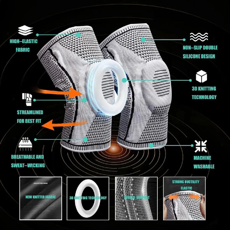 Double-Compression Knee Sleeve with Open Patella