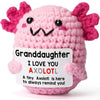 Handmade Crochet Axolotl Doll with Positive Energy Card