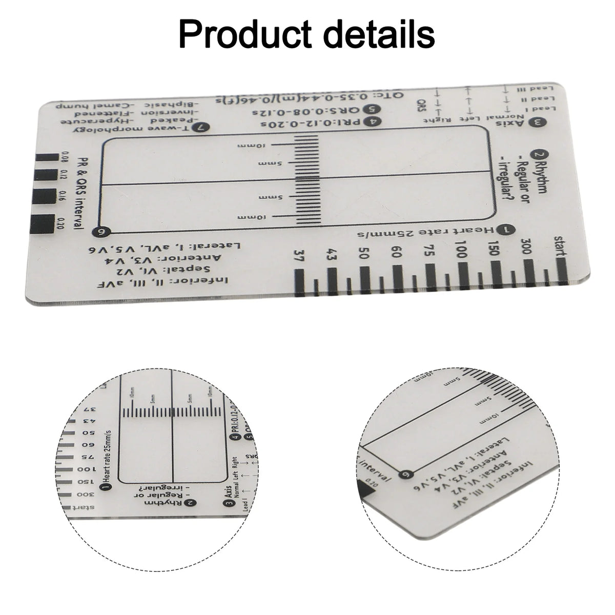 ECG Interpretation 7-Step Reference Card Ruler