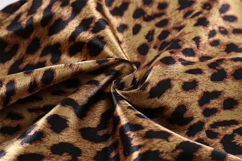 Kids' Cartoon Leopard Print Pajama Set with Short Sleeves