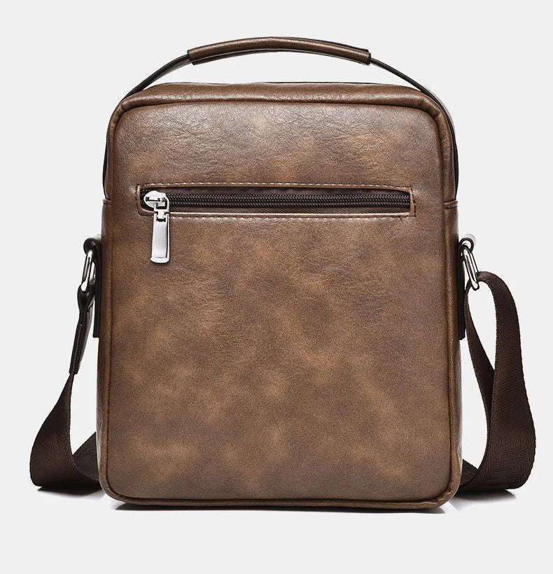 Vintage Leather Messenger Bag for Men – Classic Crossbody Shoulder Bag