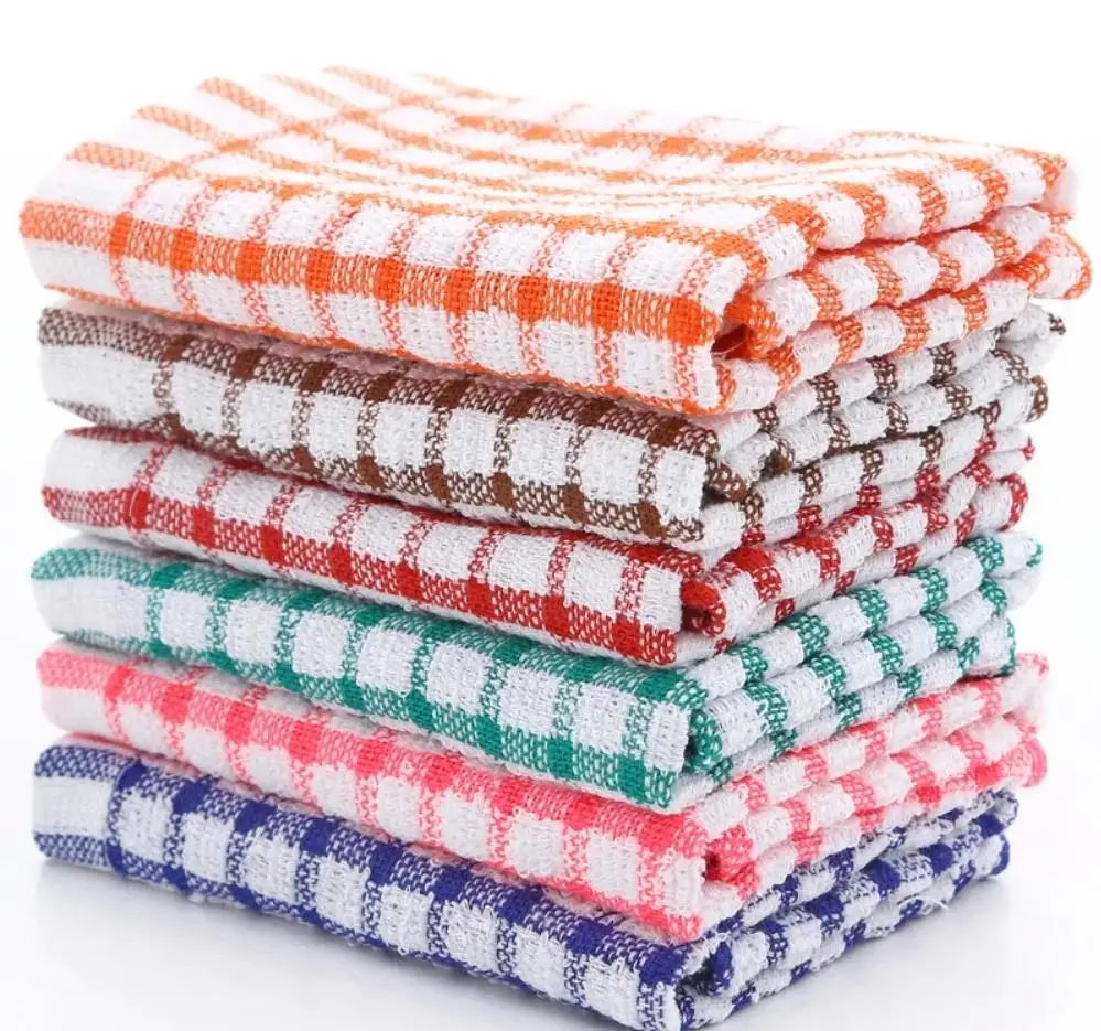 100% Cotton Kitchen Tea Towels – Absorbent & Lint-Free Dish Cloths (6-Pack)