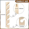 Wall-Mounted Wooden Hat Rack with 5 Hooks