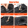 Instructions showing how to use a multifunctional hot stapler iron for reinforcing mesh on a surface.