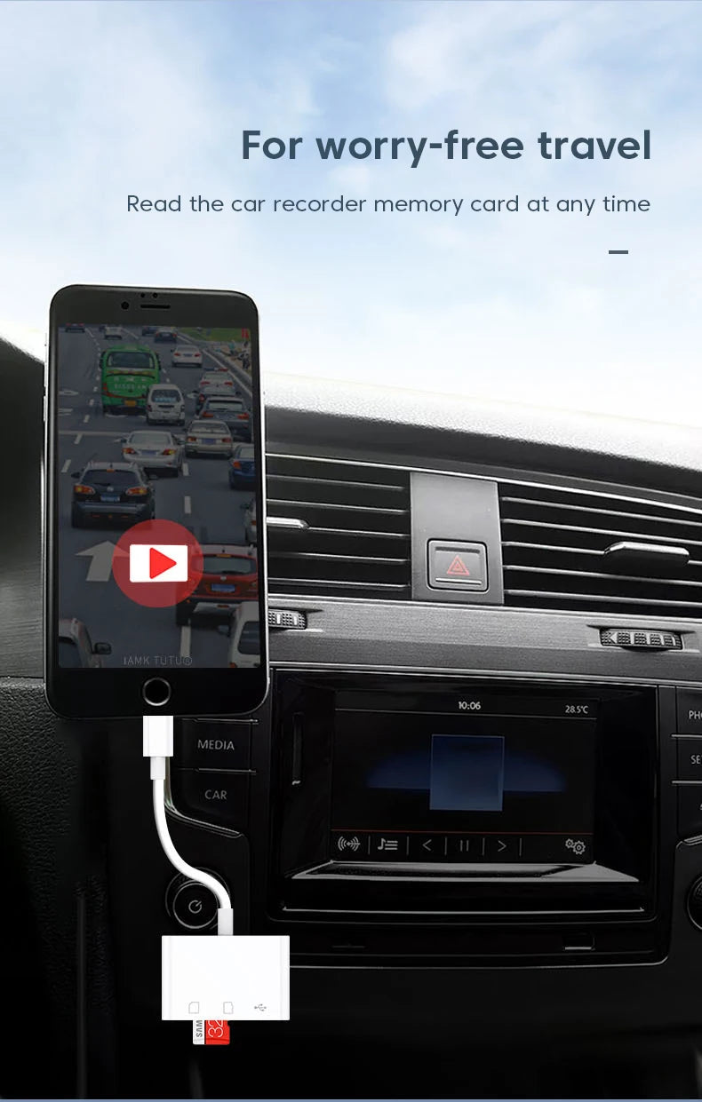 USB-C 3-in-1 Card Reader for SD and TF Cards