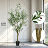 Lifelike Artificial Olive Tree in Black Pot with Natural Wood Trunk