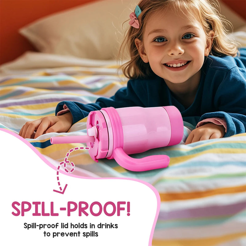 Kids Insulated Tumbler with Handle and Straw