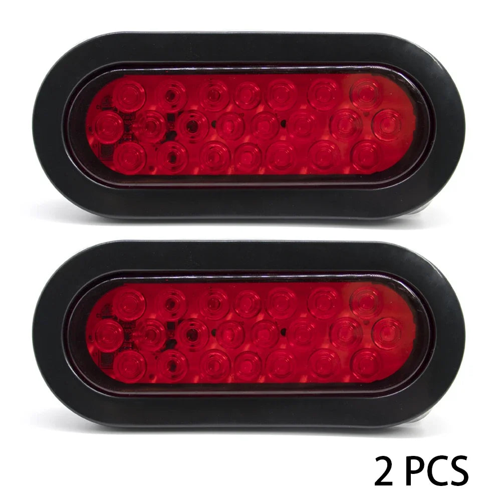 2-Pack 12V/24V LED Oval Tail Light for Trucks and Trailers