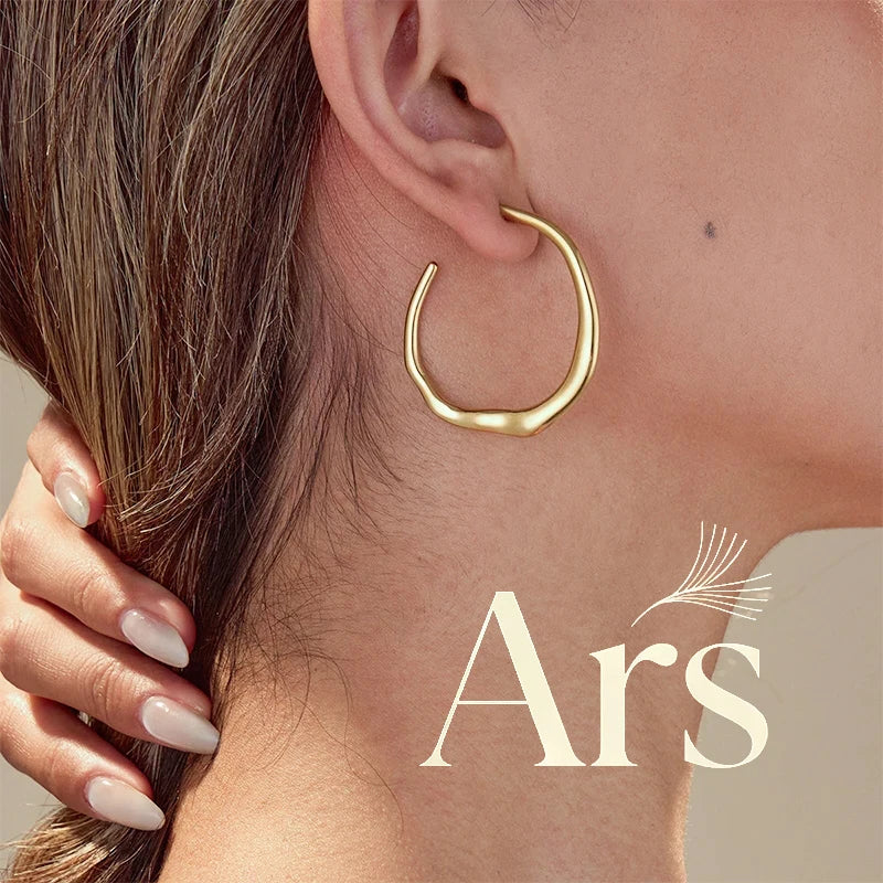 Large Hammered Gold Hoop Earrings