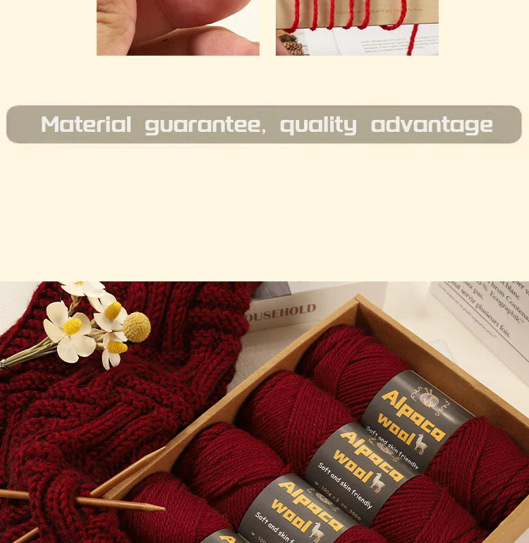 Chunky Alpaca Wool Knitting Yarn – 500g Multi-Color Set for Cozy Winter Projects