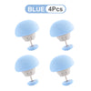 Four blue anti-slip bedsheet quilt clips shown in various angles